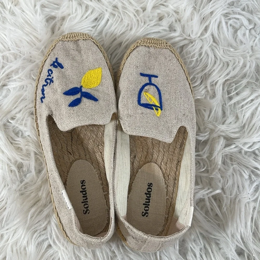 Soludos Limoncello Smoking Slipper Slip On Espadrille Size 5